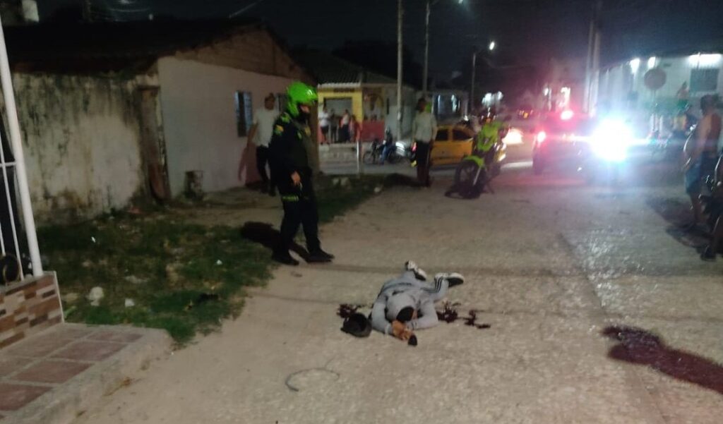 Escena de homicidio en el barrio Villate de Barranquilla tras ataque armado