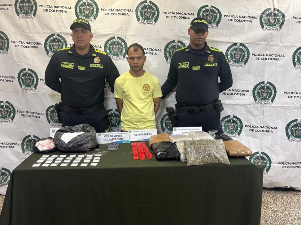 Capturan a delincuente y decomisan más de 14 kilos de droga en Barranquilla