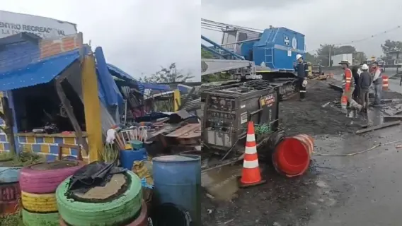 accidente grúa vía a Buenaventura